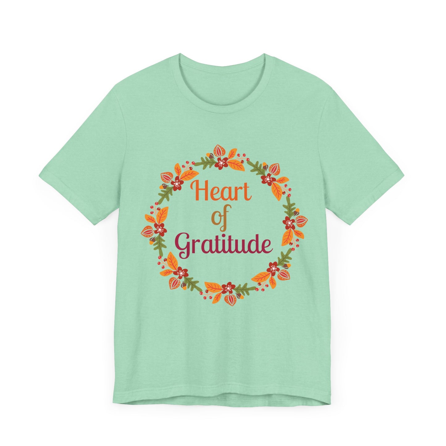 Heart of Gratitude Flower Circle Thanksgiving T-Shirt - Unisex