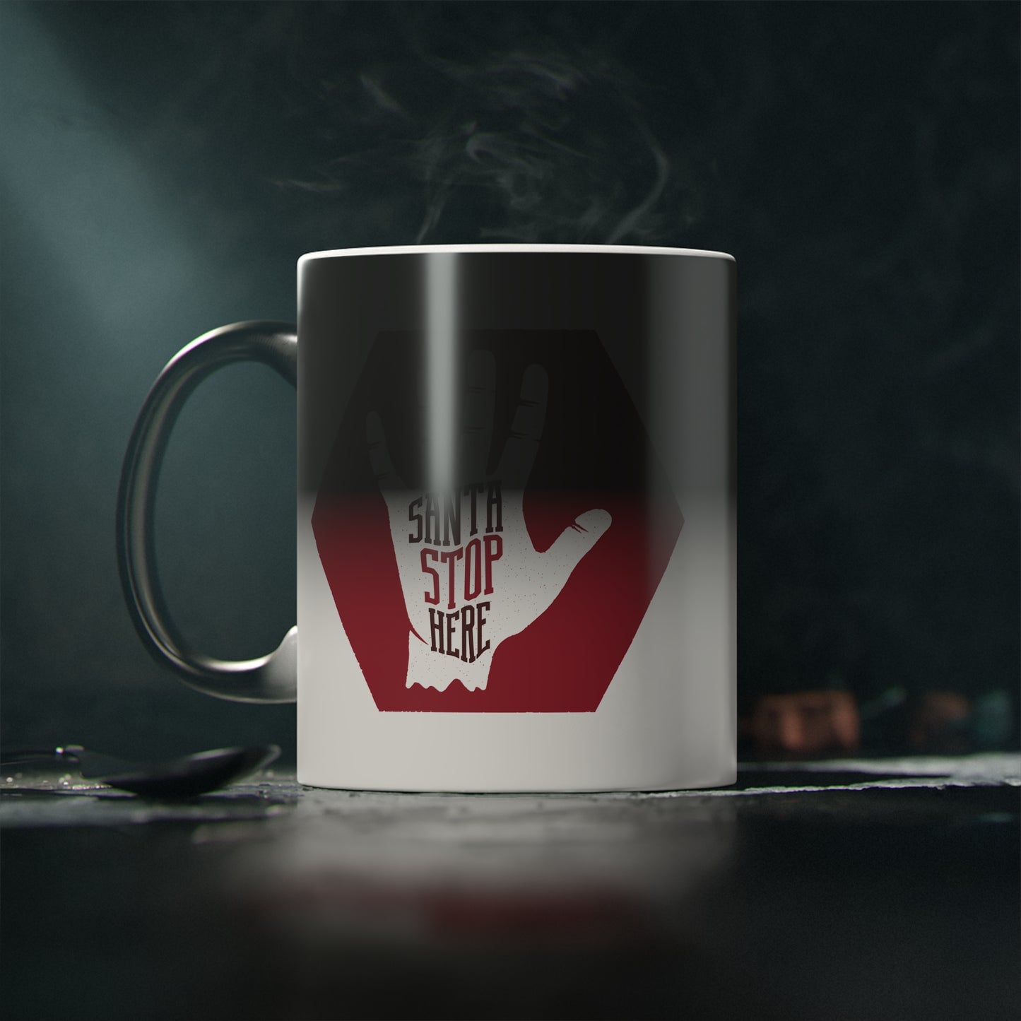 “Santa Stop Here” Colour-Changing Christmas Mug | Motivational Treats