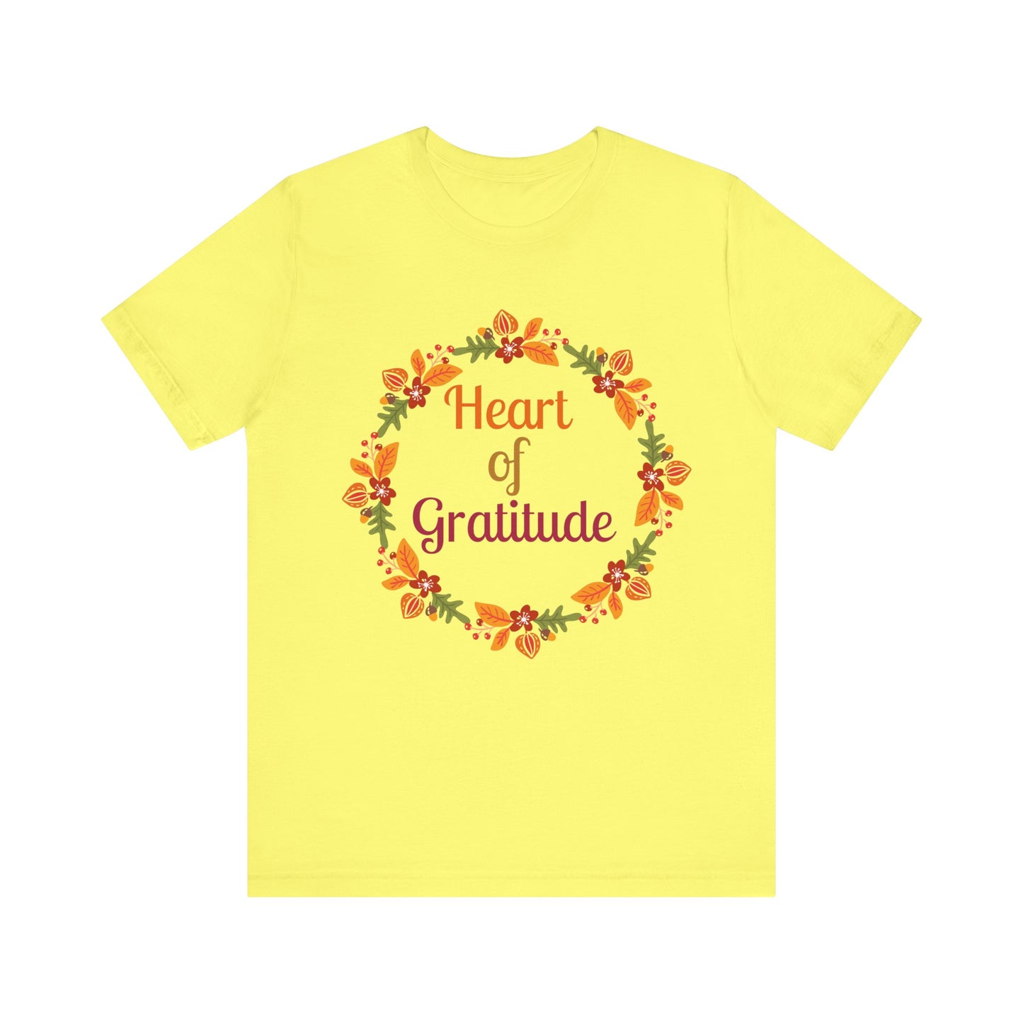Heart of Gratitude Flower Circle Thanksgiving T-Shirt - Unisex