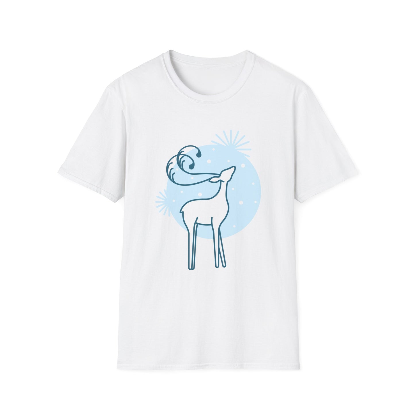 Christmas Unisex T-Shirt - Snow Reindeer Design