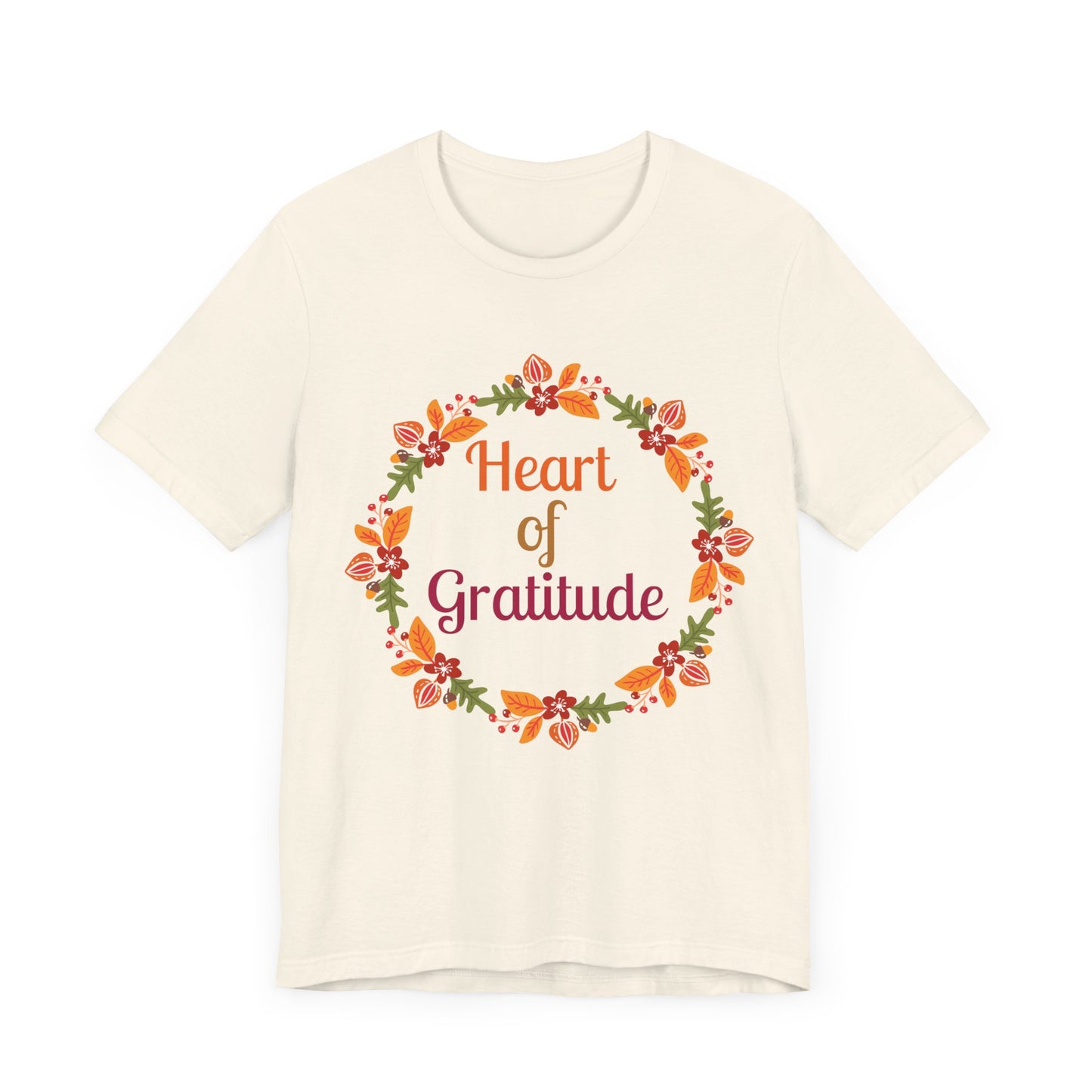 Heart of Gratitude Flower Circle Thanksgiving T-Shirt - Unisex