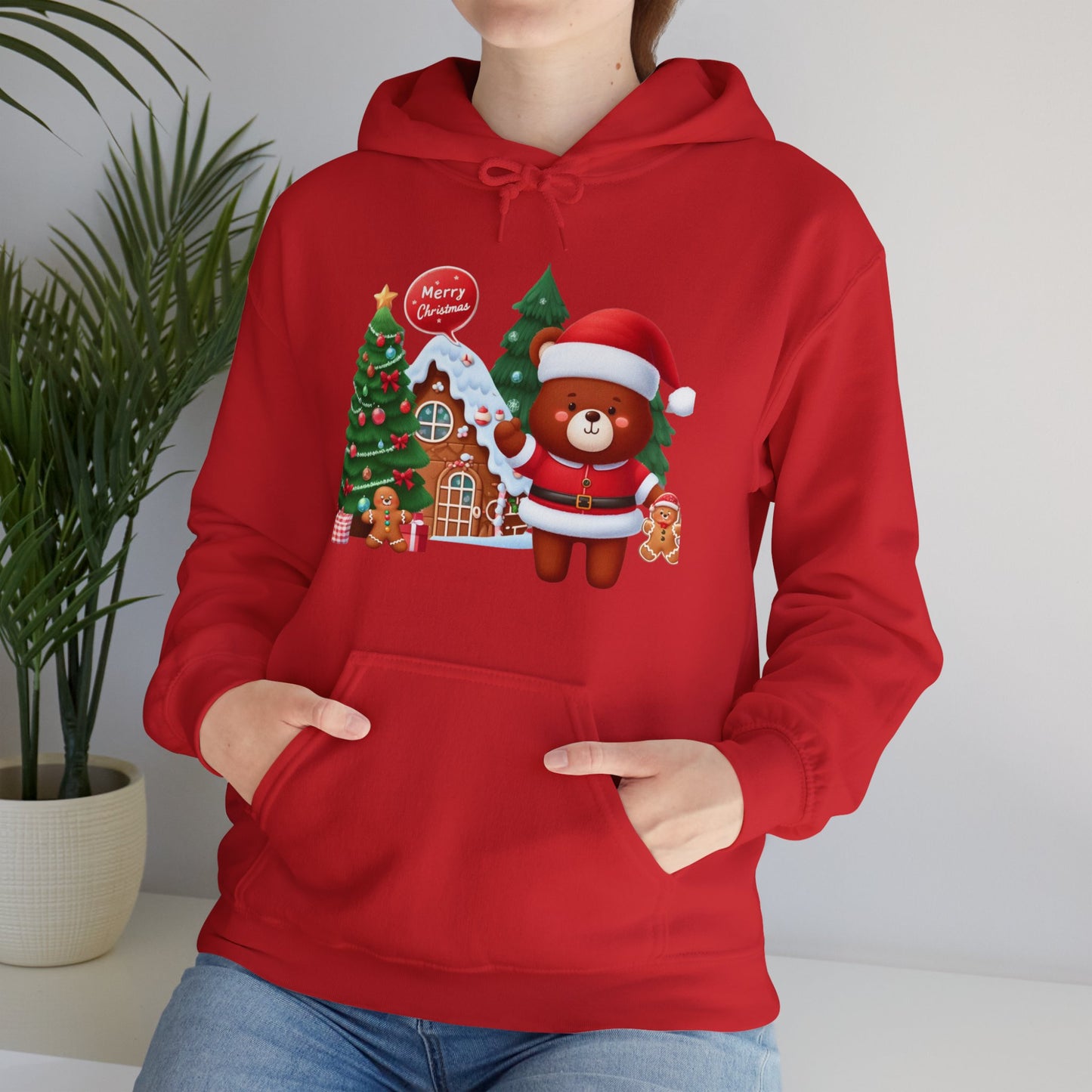 Festive Bear in the Woods Christmas Hoodie - Unisex