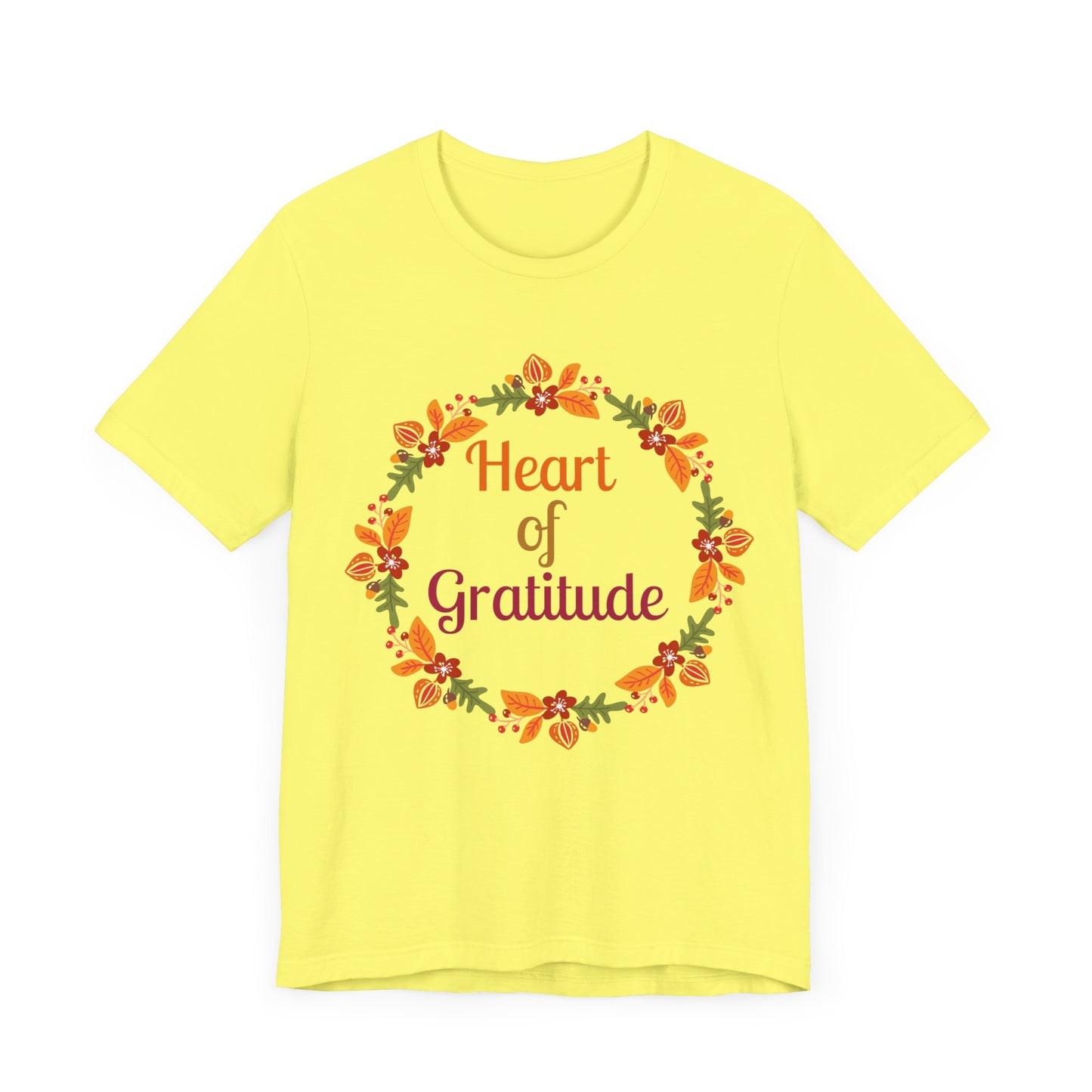 Heart of Gratitude Flower Circle Thanksgiving T-Shirt - Unisex