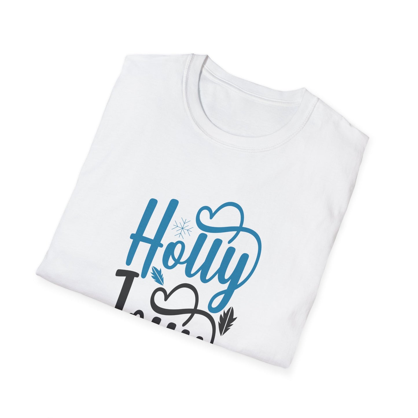 Christmas Unisex T-Shirt - Festive Holly Jolly Design