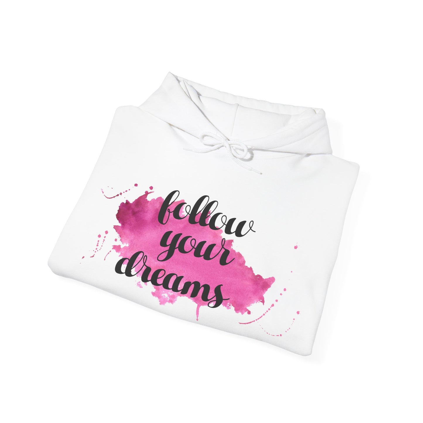 Follow Your Dreams motivational hoodie in white - Folded