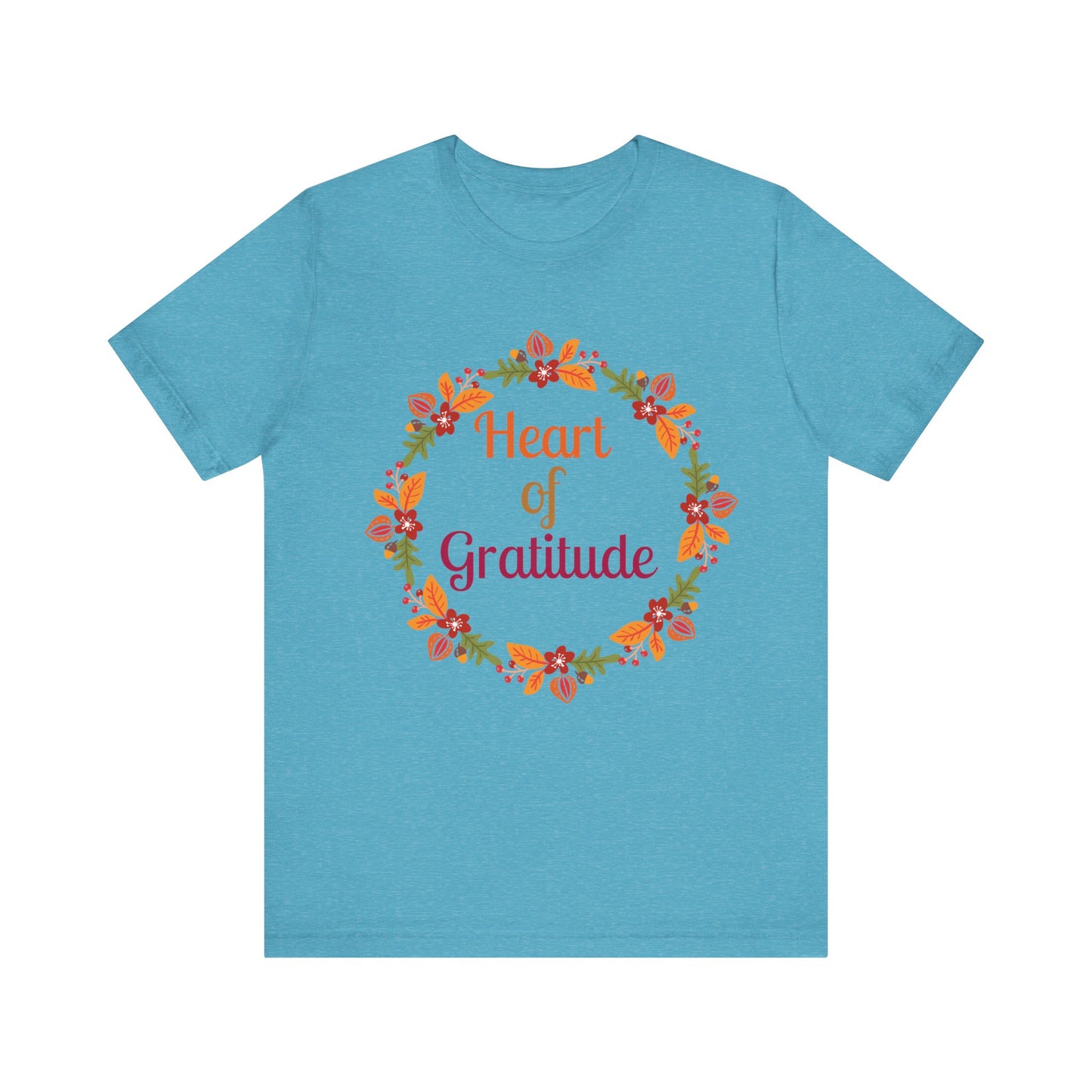 Heart of Gratitude Flower Circle Thanksgiving T-Shirt - Unisex