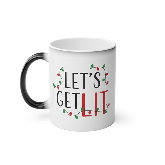 Let's Get Lit Christmas Colour-Changing Mug | Motivational Treats