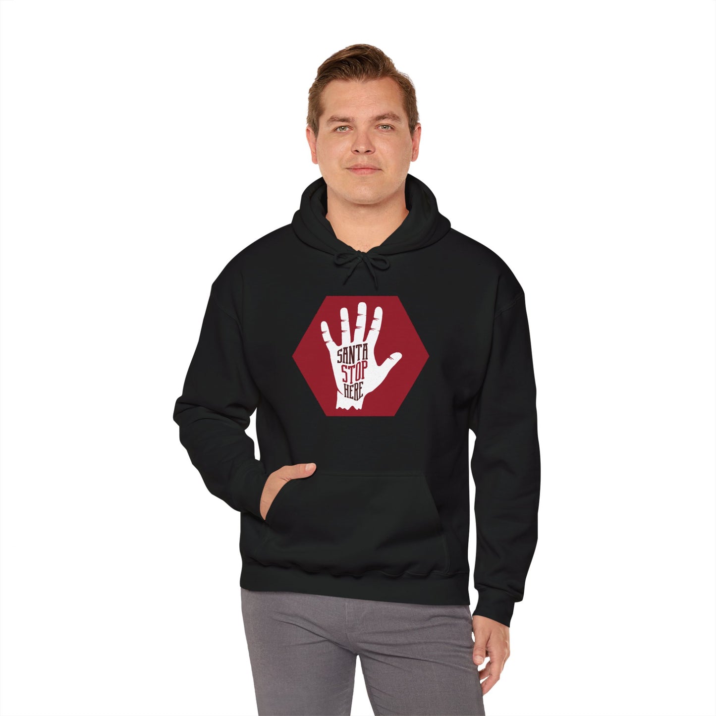 “Santa, Stop Here” Christmas Hoodie | Motivational Treats