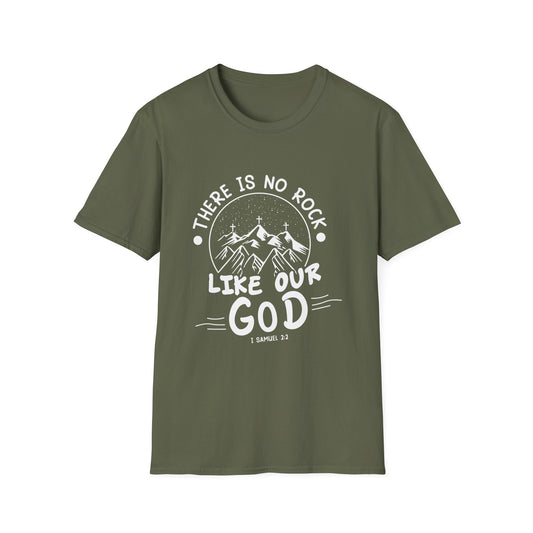 Christian Unisex T-Shirt - There Is No Rock Like Our God Design