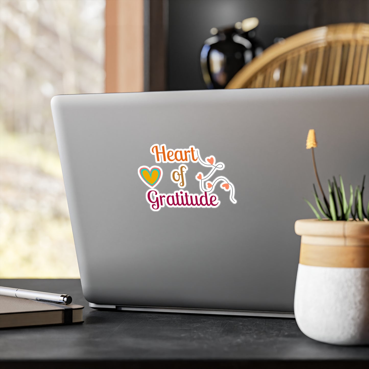 Heart Of Gratitude On A String Sticker