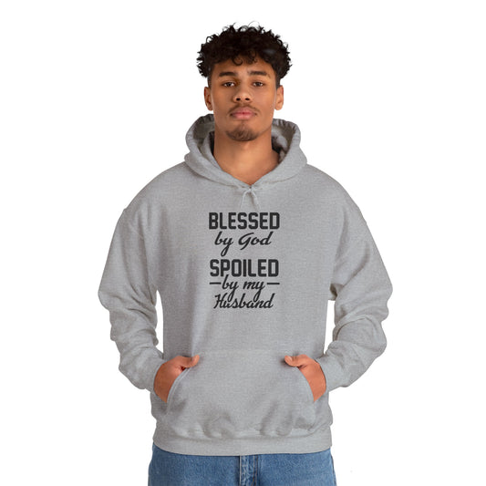 Blessed By God, Spoiled By My Husband Christian Hoodie | Motivational Treats