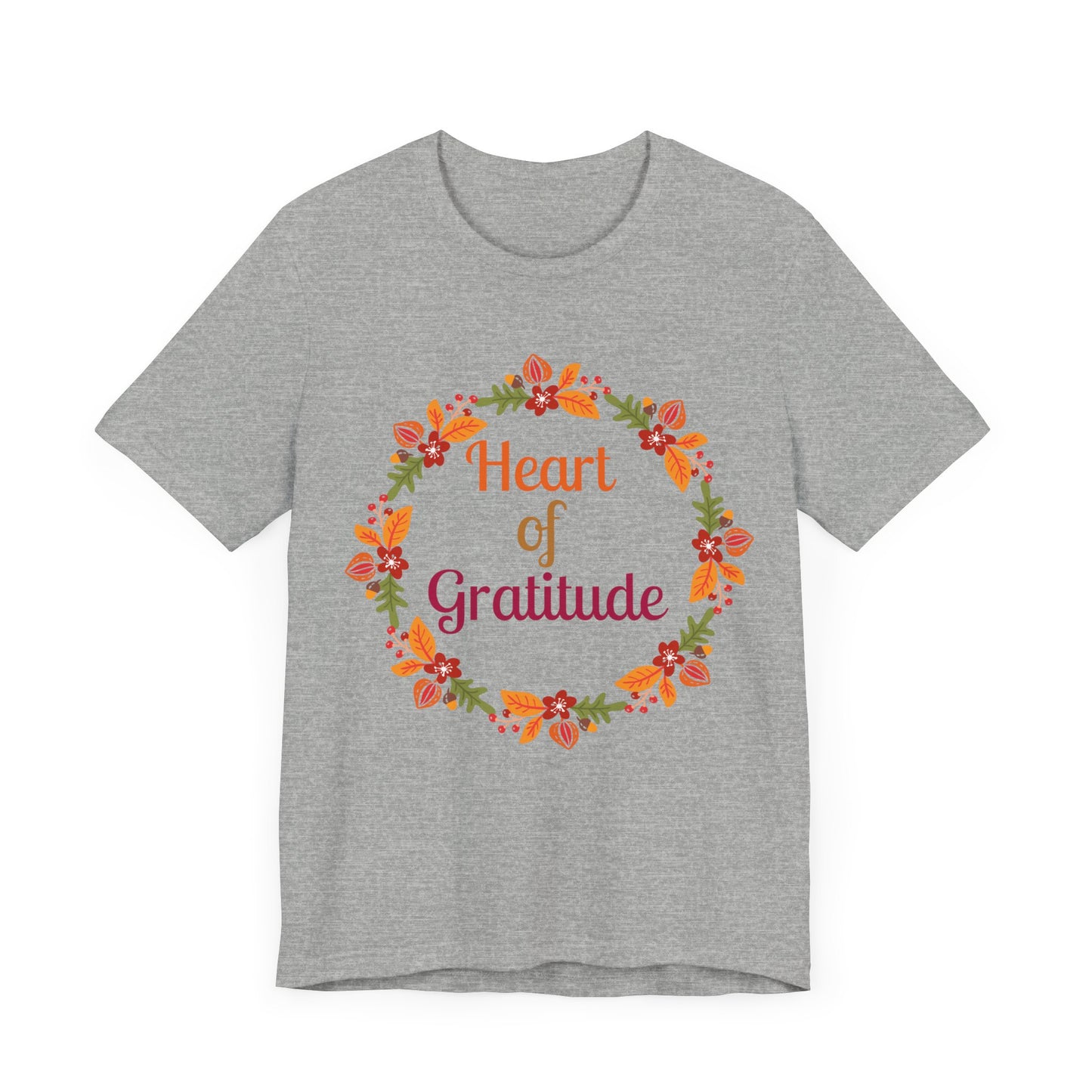 Heart of Gratitude Flower Circle Thanksgiving T-Shirt - Unisex