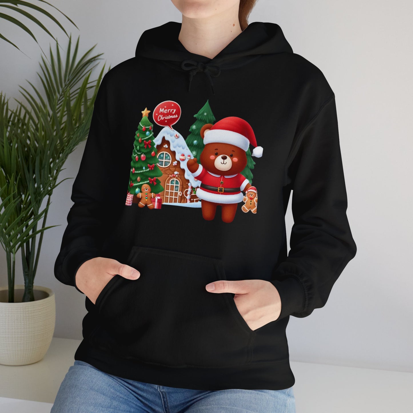 Festive Bear in the Woods Christmas Hoodie - Unisex