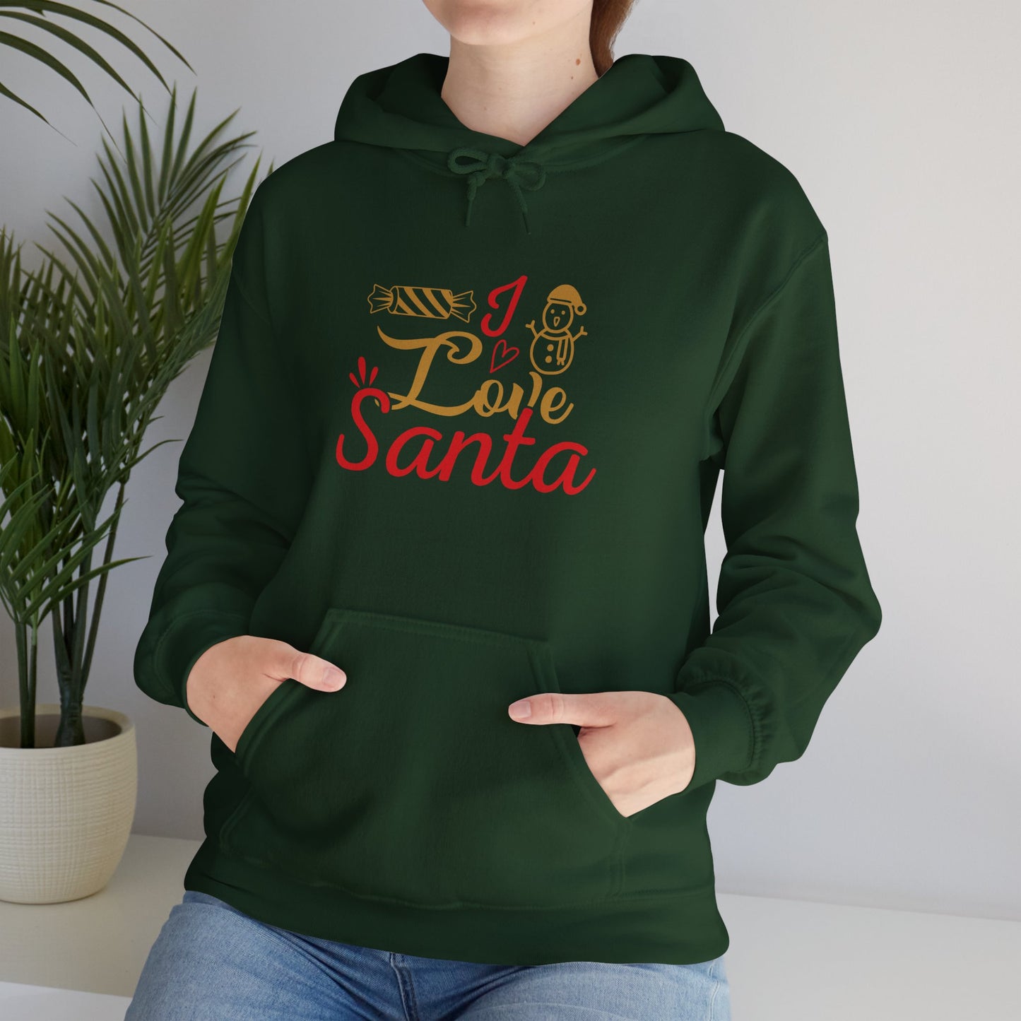 “I Love Santa” Snowman Christmas Hoodie | Motivational Treats