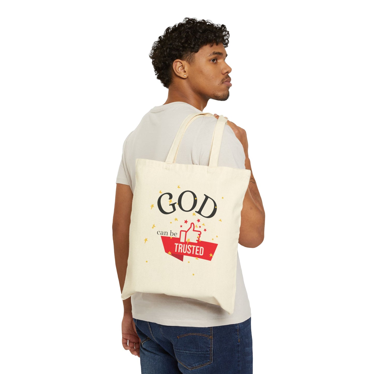 God Can Be Trusted Christian Tote Bag - Cotton Canvas