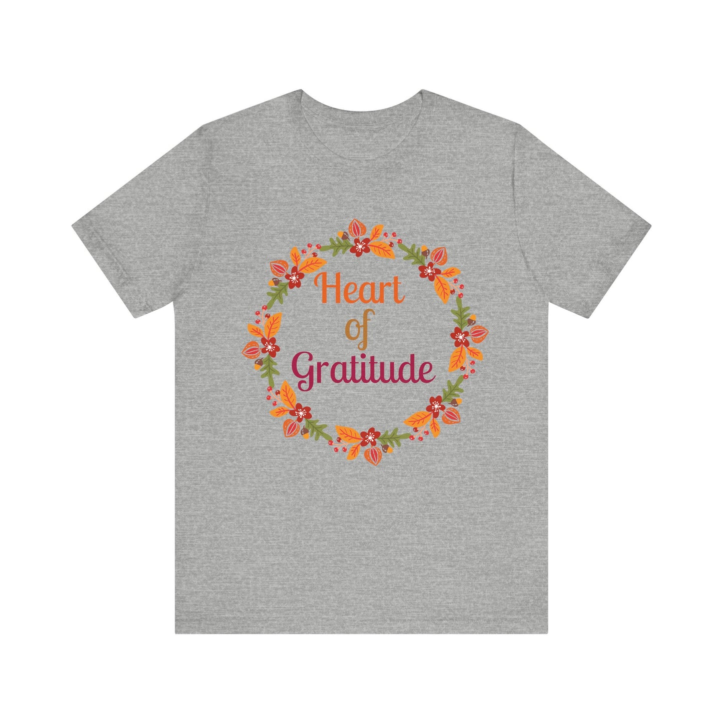 Heart of Gratitude Flower Circle Thanksgiving T-Shirt - Unisex