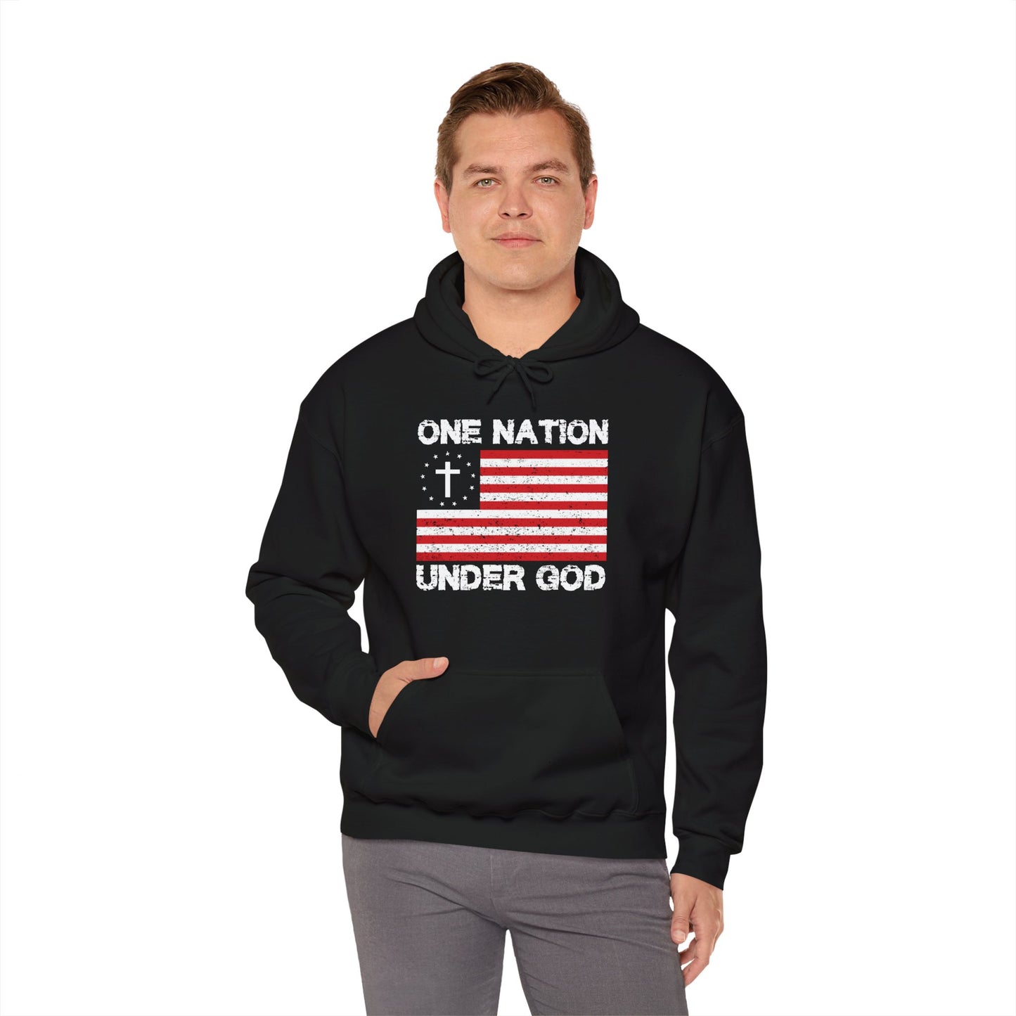 One Nation Under God Christian Hoodie | Motivational Treats