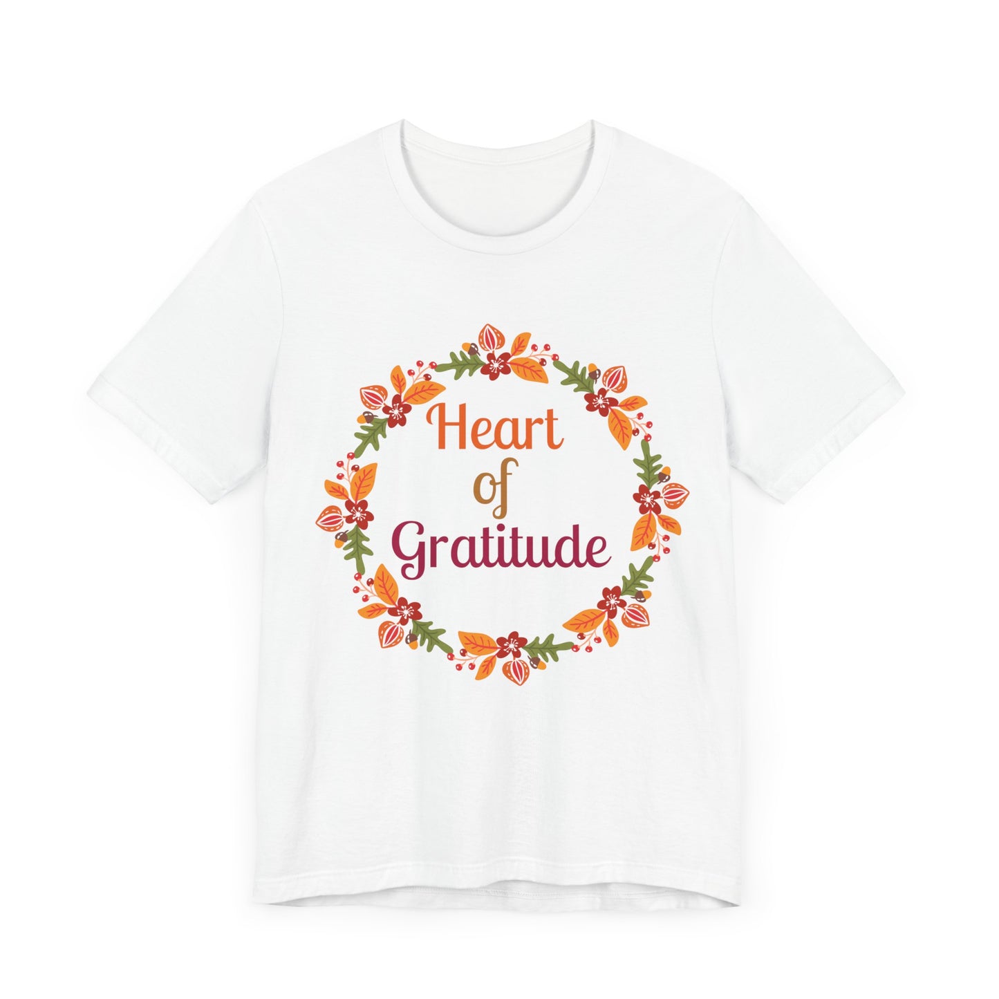 Heart of Gratitude Flower Circle Thanksgiving T-Shirt - Unisex