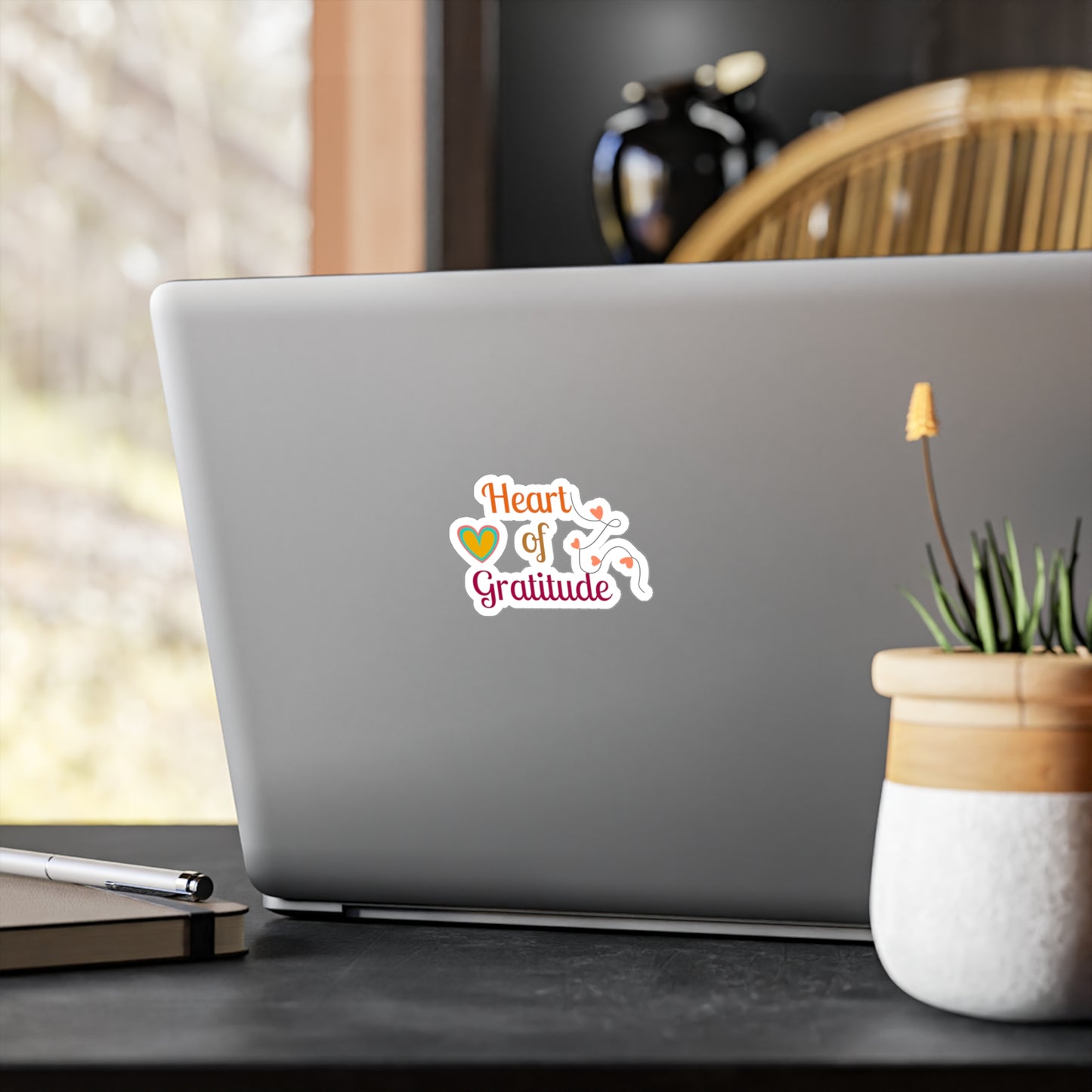Heart Of Gratitude On A String Sticker