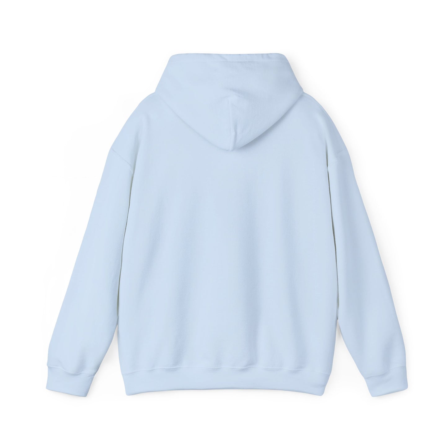 Follow Your Dreams motivational hoodie in light blue - back view