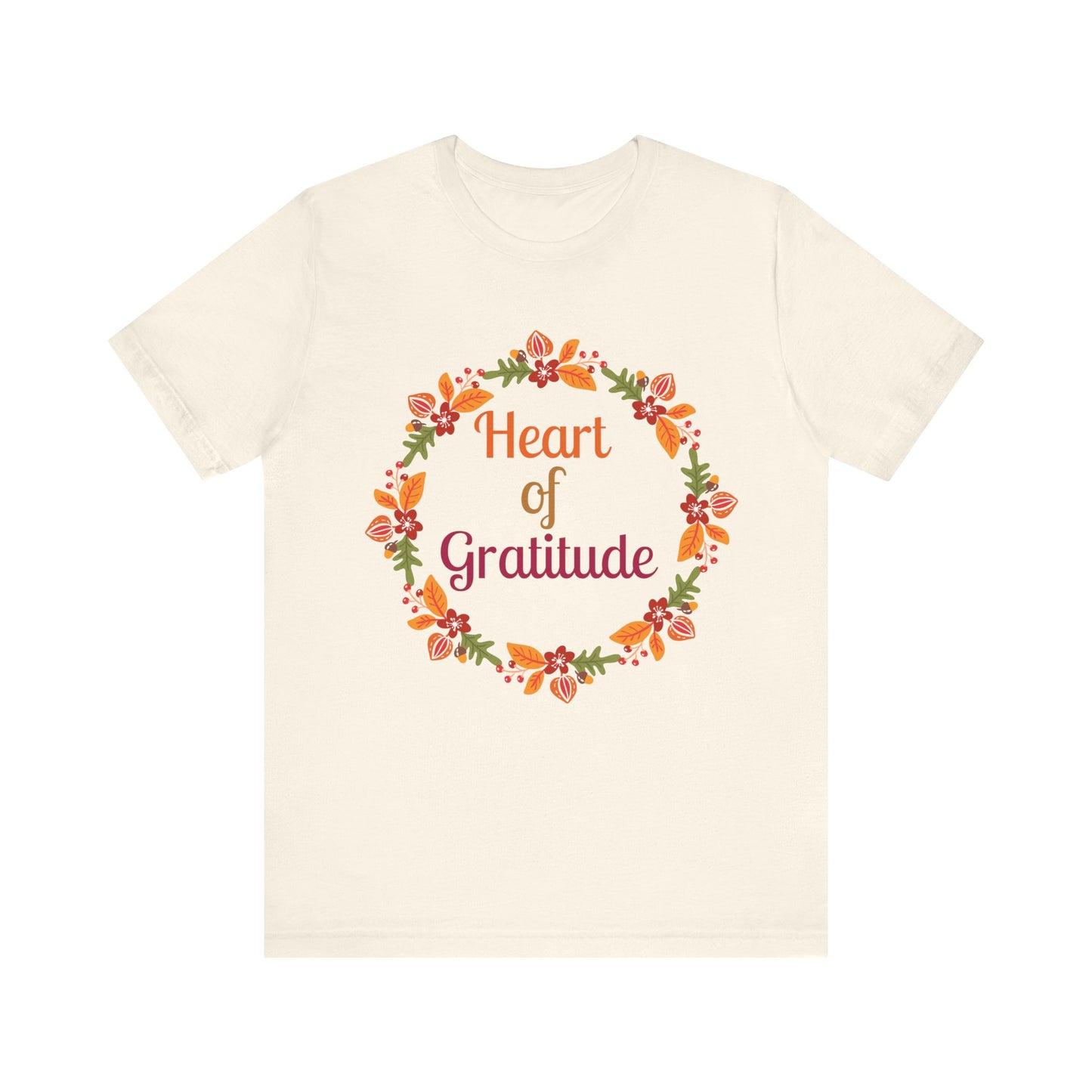 Heart of Gratitude Flower Circle Thanksgiving T-Shirt - Unisex
