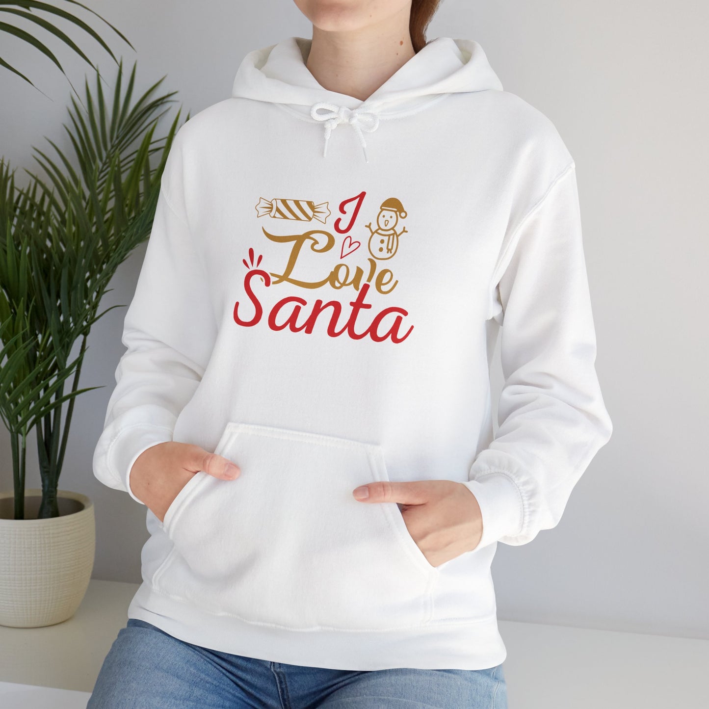 “I Love Santa” Snowman Christmas Hoodie | Motivational Treats