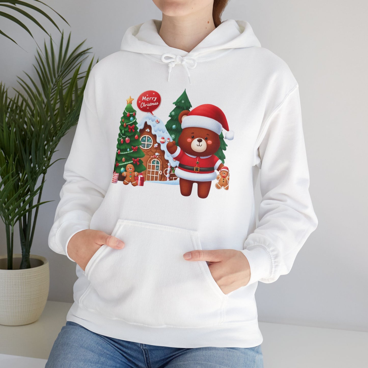 Festive Bear in the Woods Christmas Hoodie - Unisex