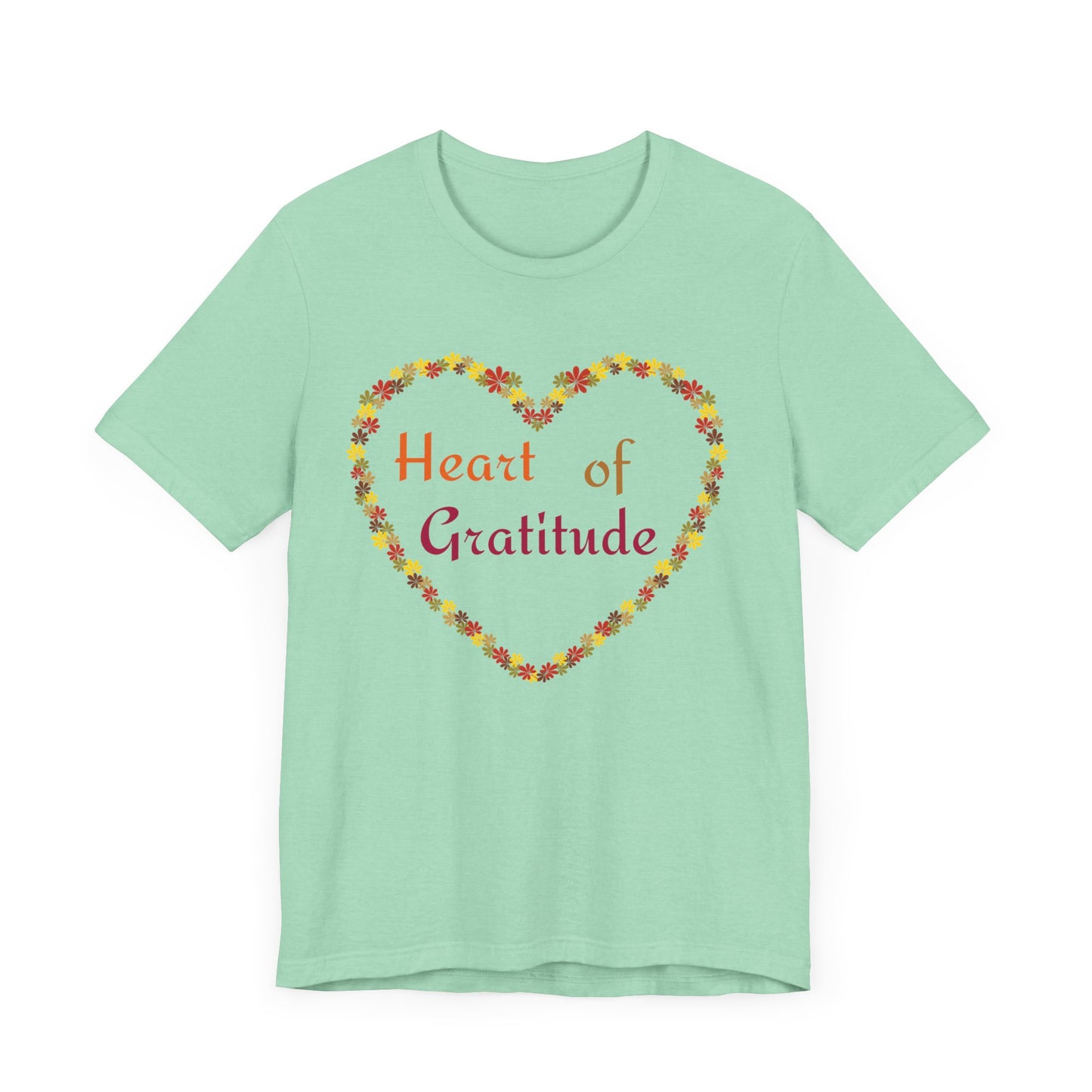 Heart of Gratitude Flower Heart Thanksgiving T-Shirt - Unisex