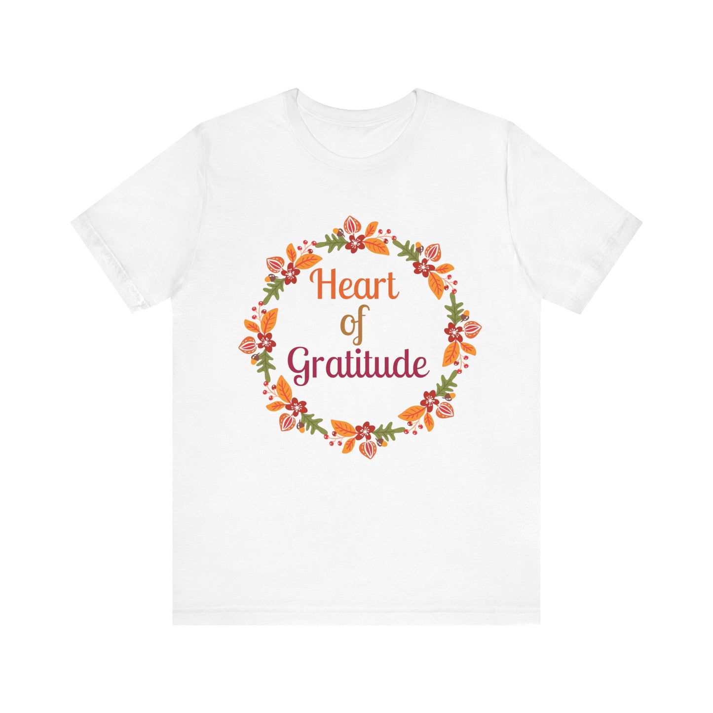 Heart of Gratitude Flower Circle Thanksgiving T-Shirt - Unisex