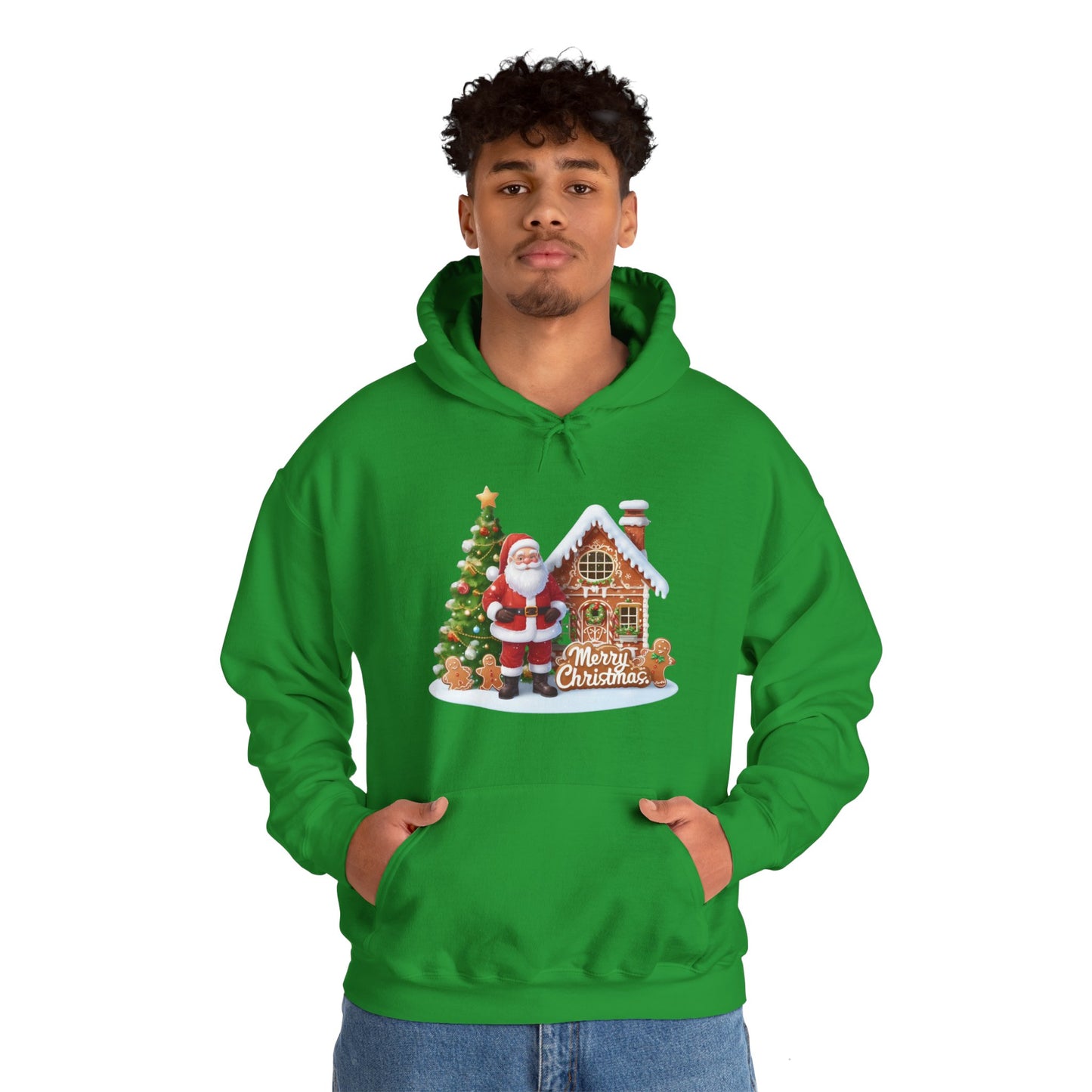 Santa and the Gingerbread House Christmas Hoodie - Unisex