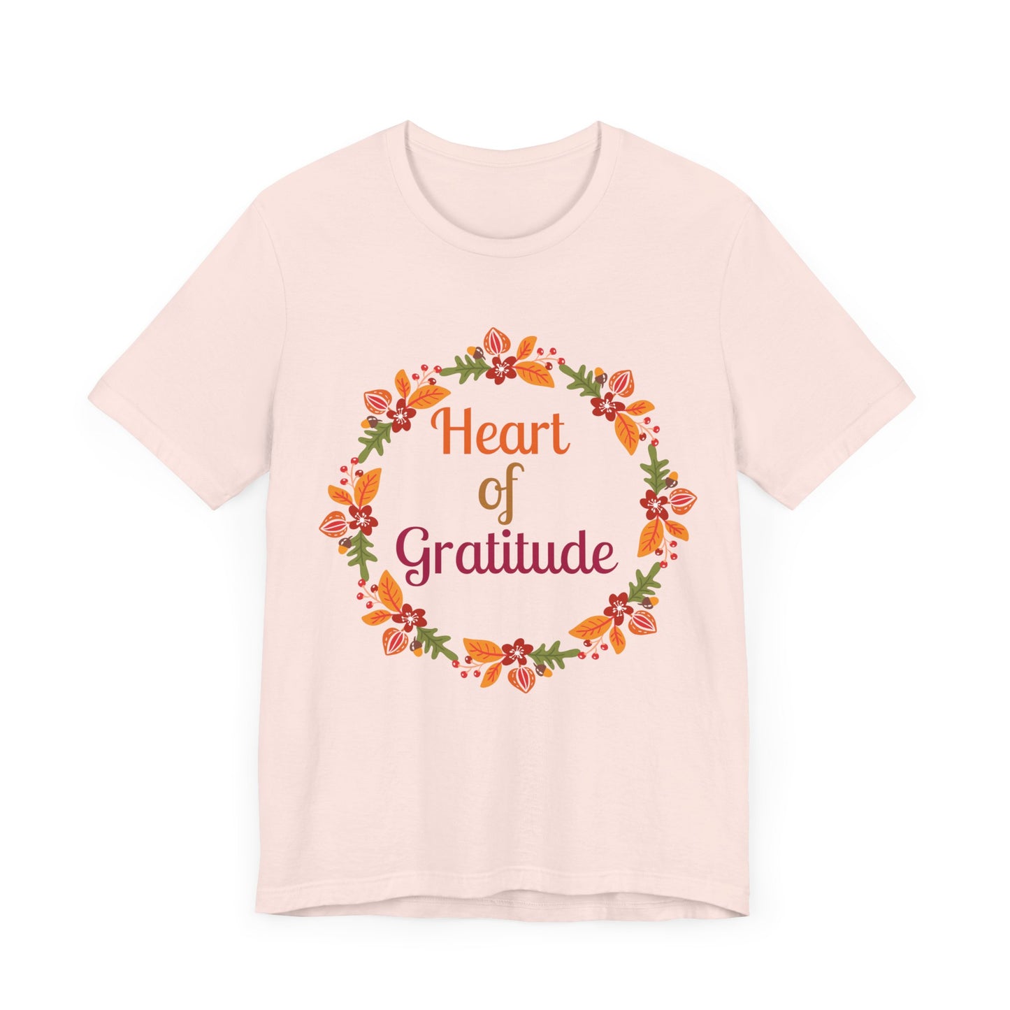 Heart of Gratitude Flower Circle Thanksgiving T-Shirt - Unisex