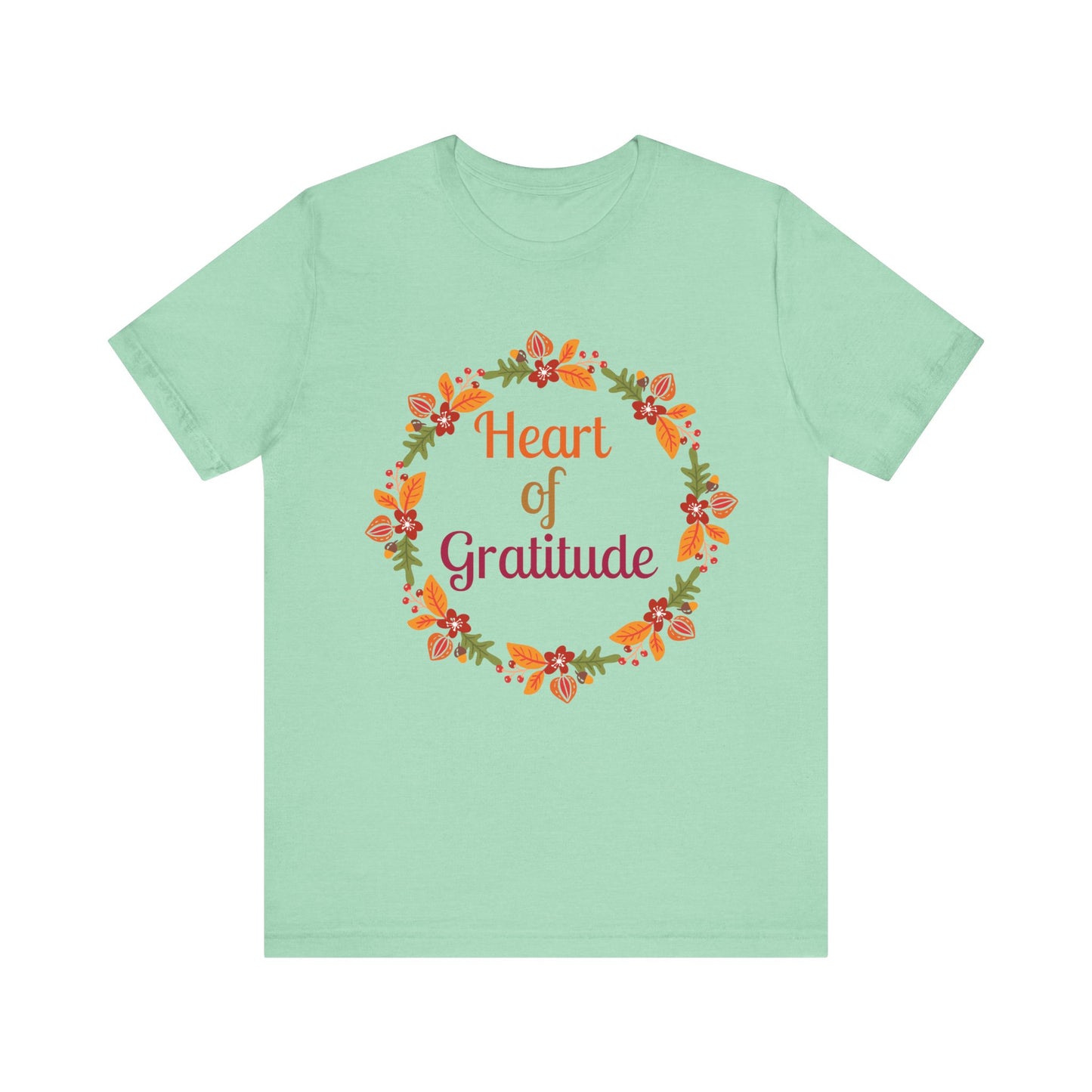 Heart of Gratitude Flower Circle Thanksgiving T-Shirt - Unisex