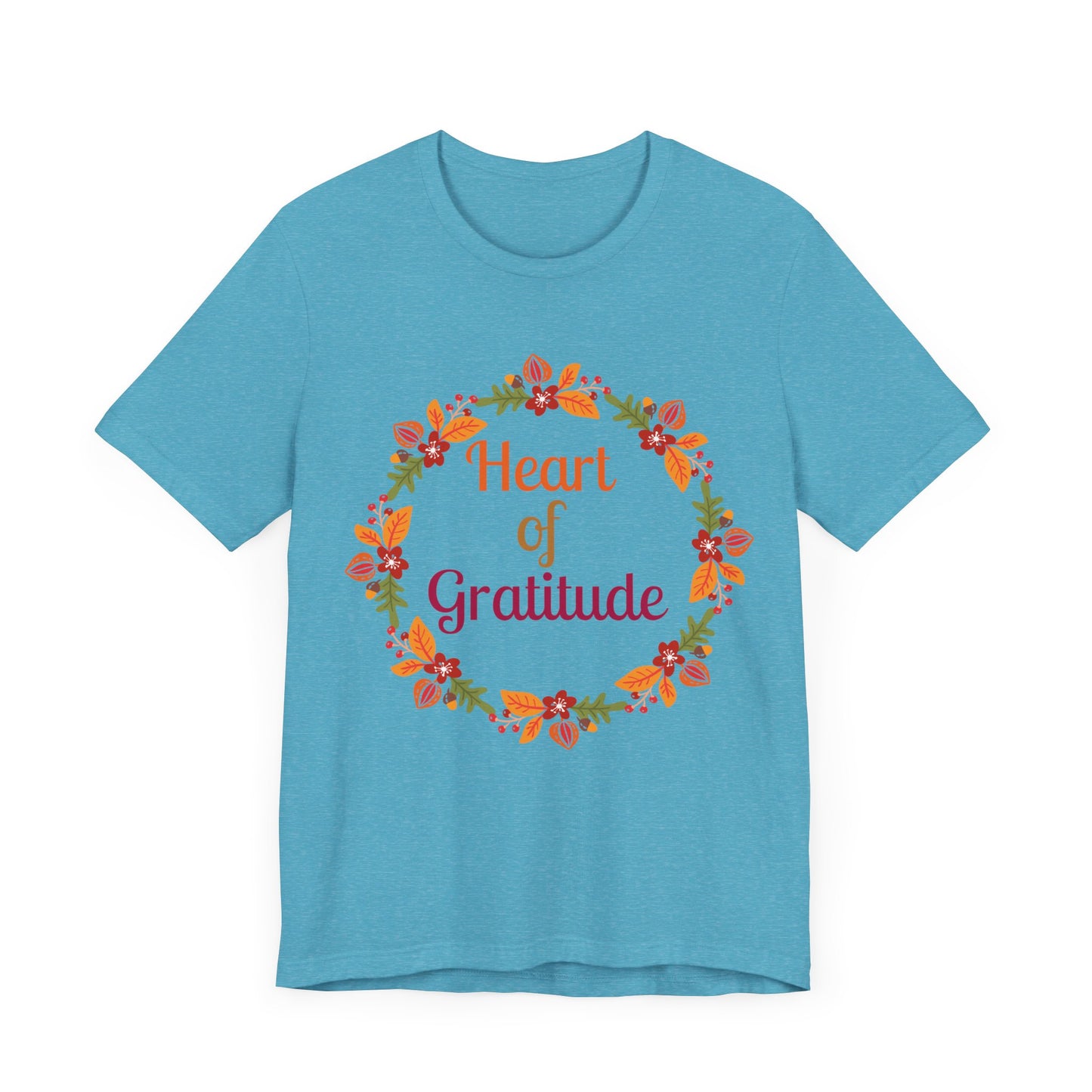 Heart of Gratitude Flower Circle Thanksgiving T-Shirt - Unisex