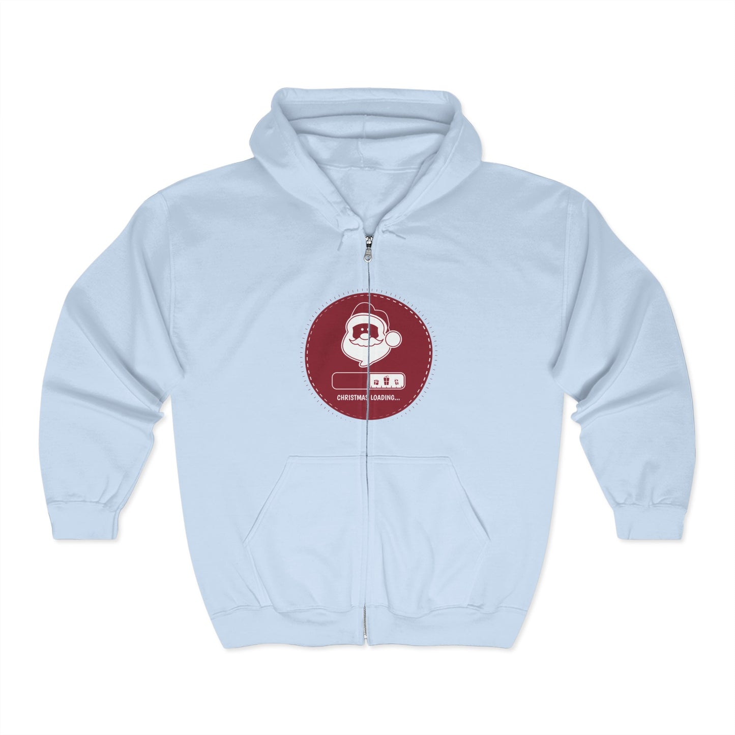 Christmas Unisex Full Zip Hooded Sweatshirt - Christmas Loading Design
