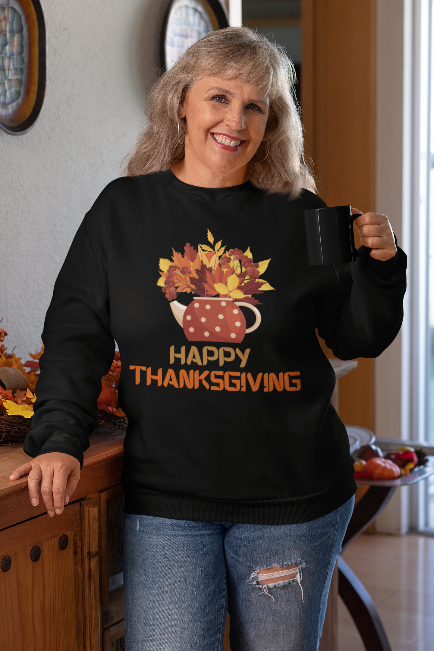 Kettle Plants in Fall Thanksgiving Sweatshirt - Unisex - Motivational Treats