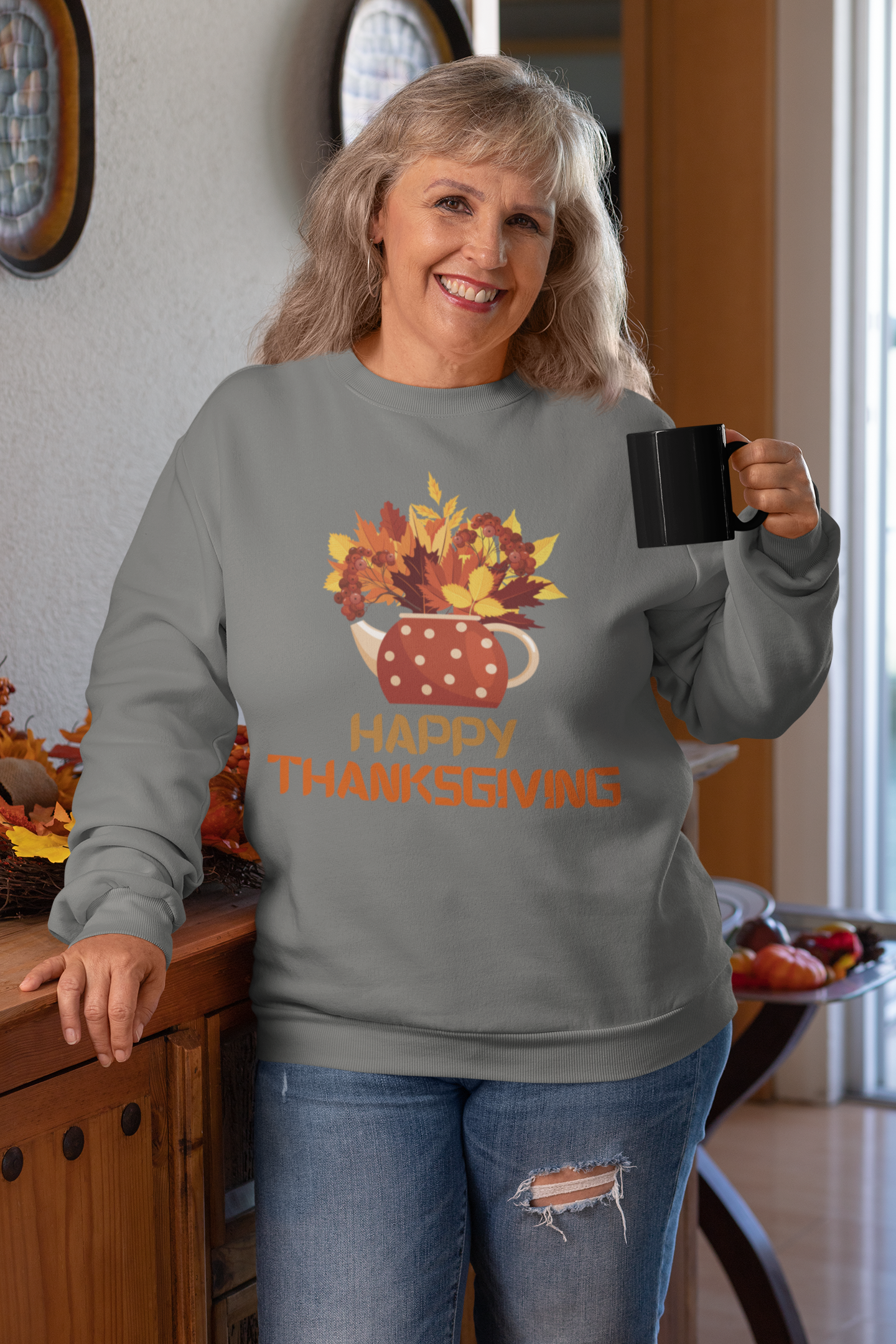 Kettle Plants in Fall Thanksgiving Sweatshirt - Unisex - Motivational Treats