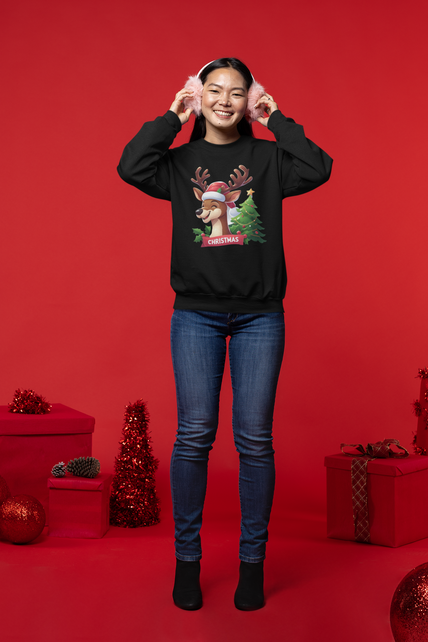 Reindeer Christmas Sweatshirt - Unisex - Motivational Treats