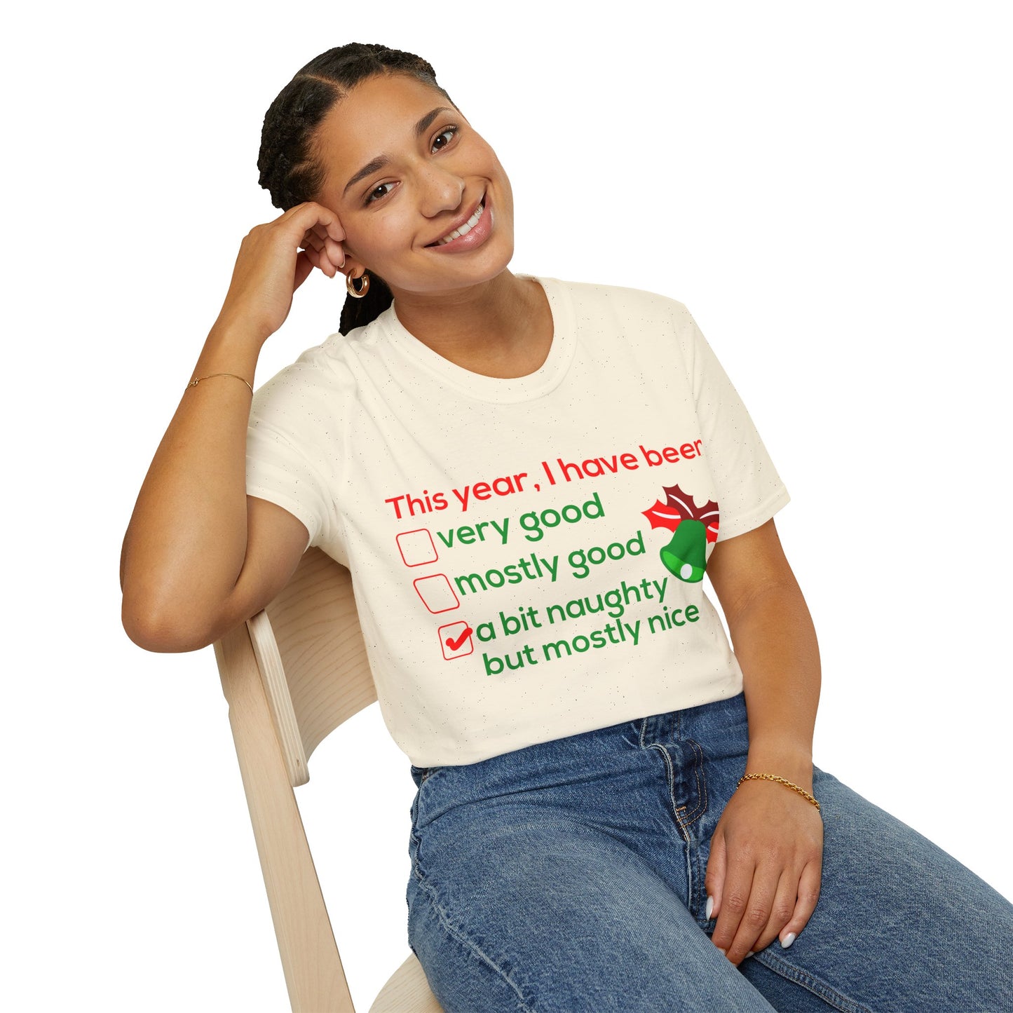 Christmas Unisex T-Shirt - I Have Been a Bit Naughty Design