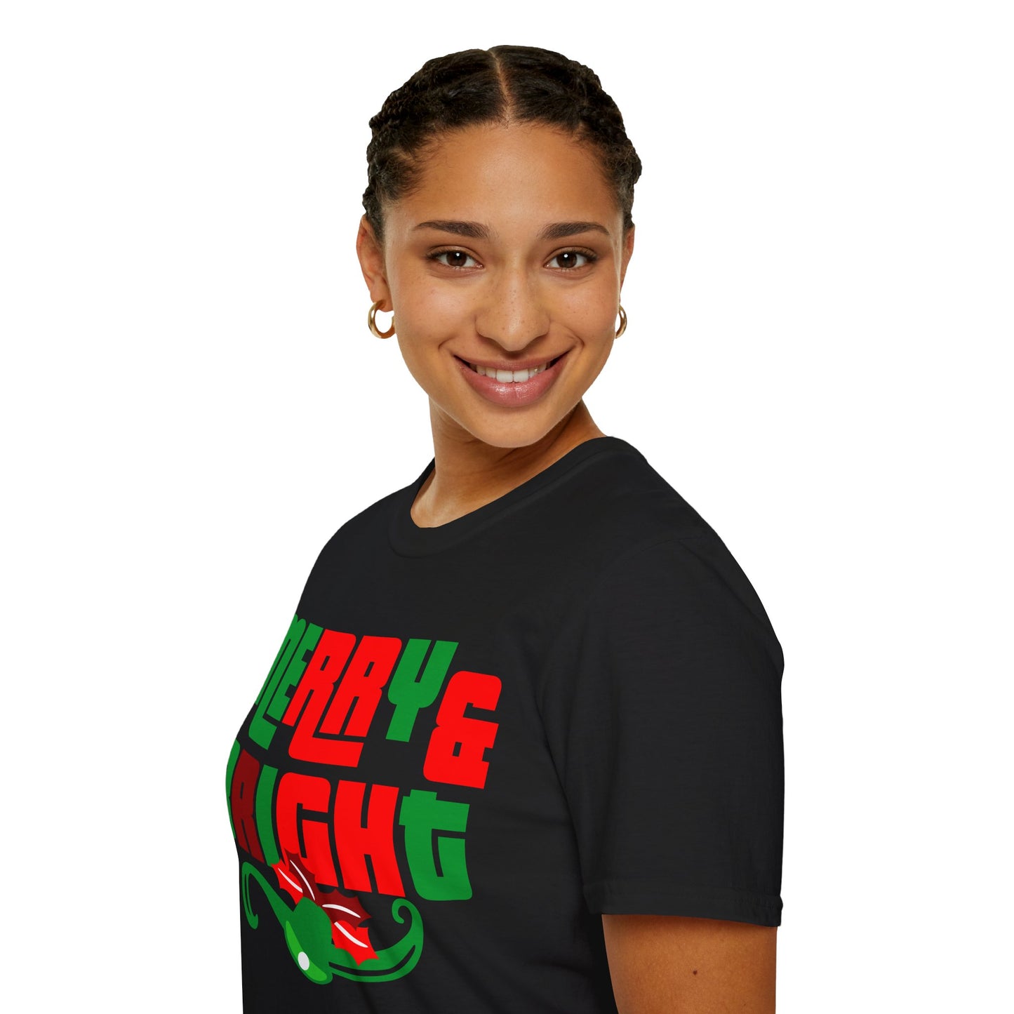 Christmas Unisex T-Shirt - Merry and Bright Bold Design