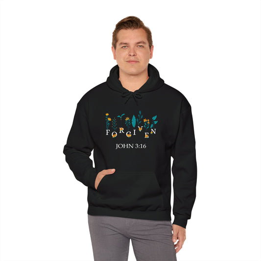 Forgiven Christian Hoodie John 3:16 - Faith-Based Apparel
