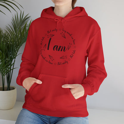 Motivational Unisex Hooded Sweatshirt - I Am Very Much On Time Design