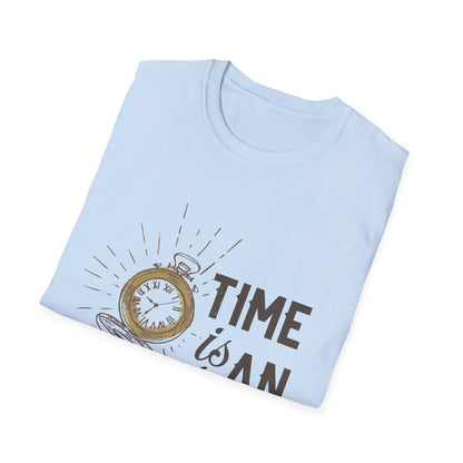 Motivational Unisex T-Shirt - Time Is An Illusion Design