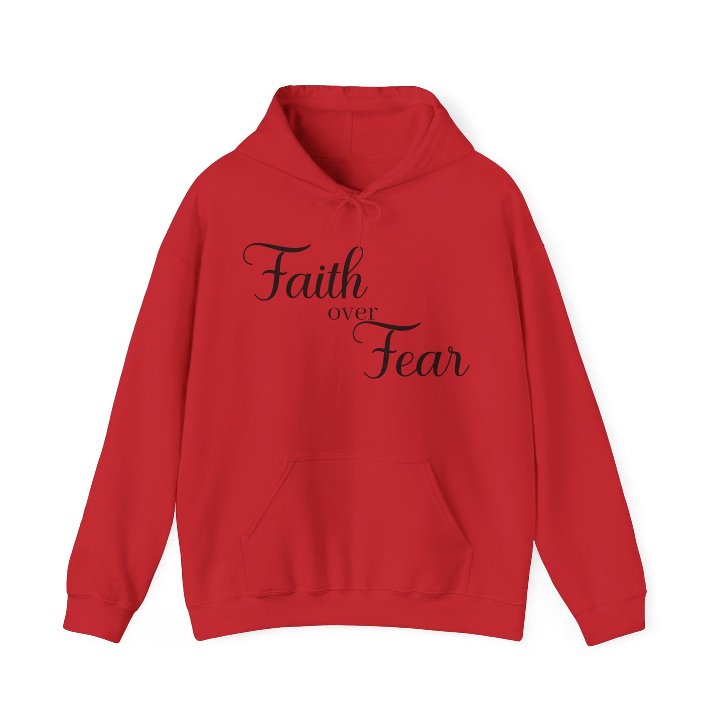 Christian Unisex Hooded Sweatshirt - Simple Faith Over Fear Design