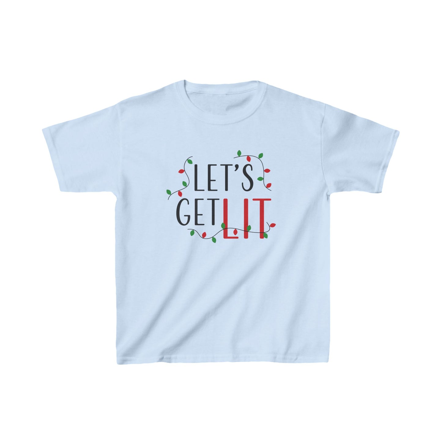 Christmas Unisex Kids T-Shirt - Let's Get Lit Design