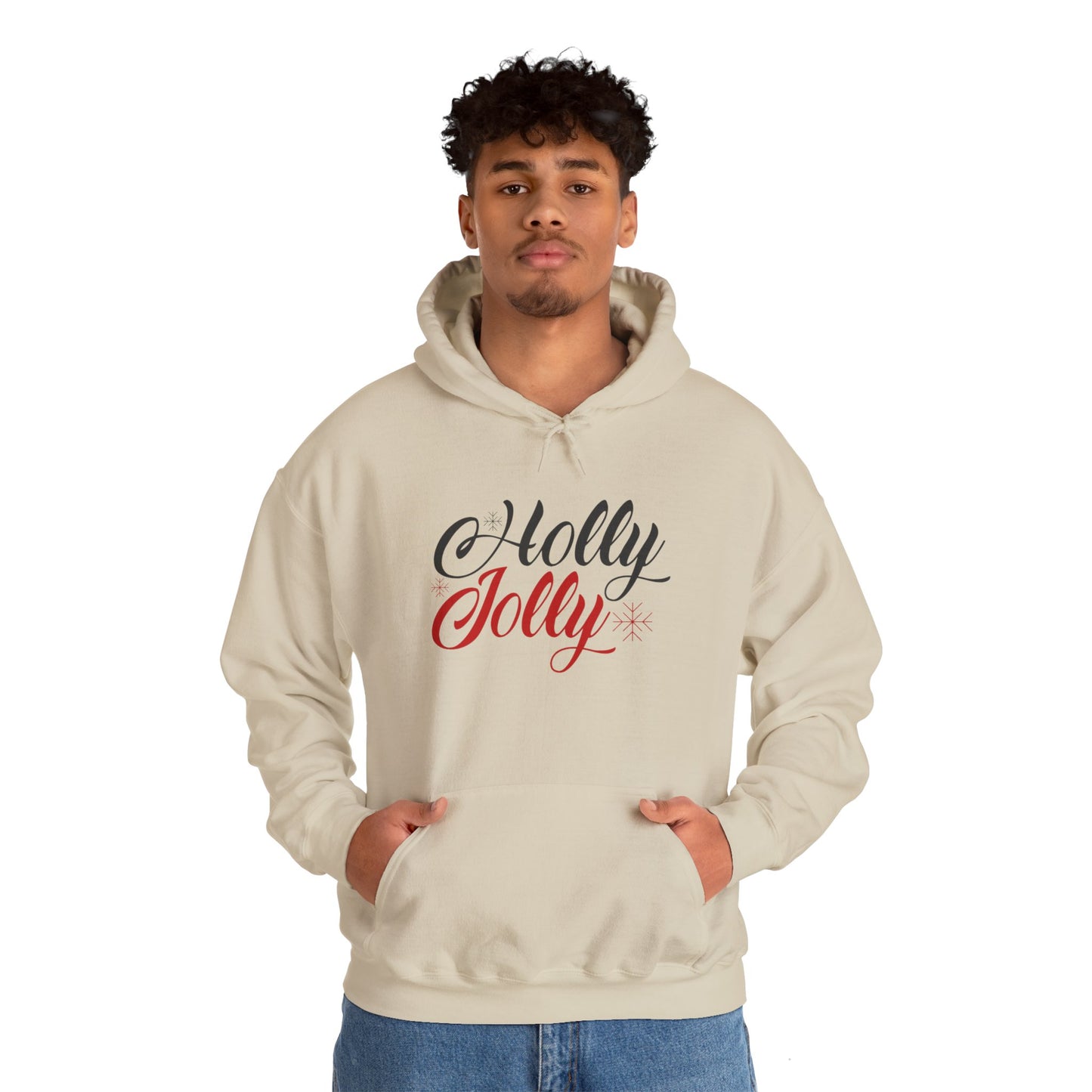 Christmas Unisex Hooded Sweatshirt - Holly Jolly Design