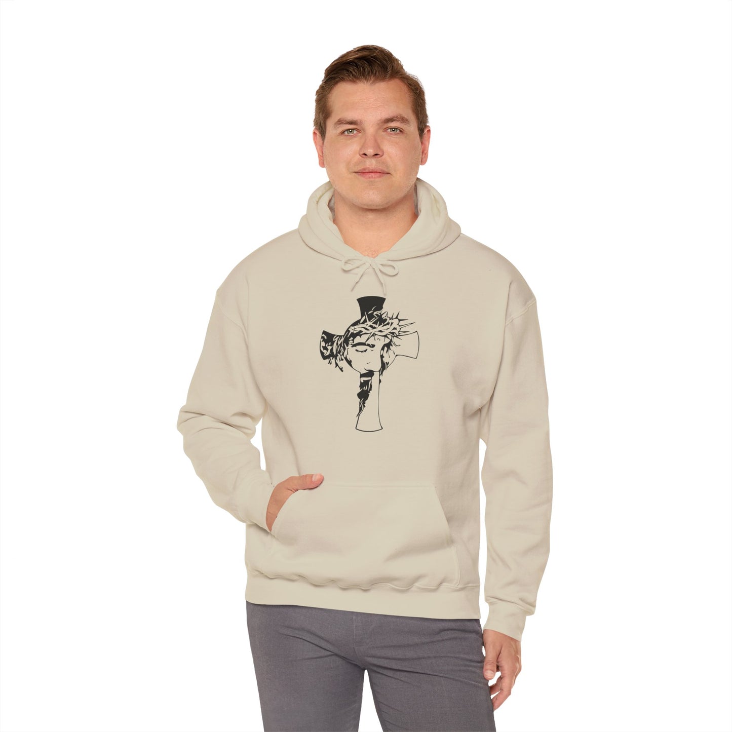 Christian Unisex Hooded Sweatshirt - Jesus On The Cross Design