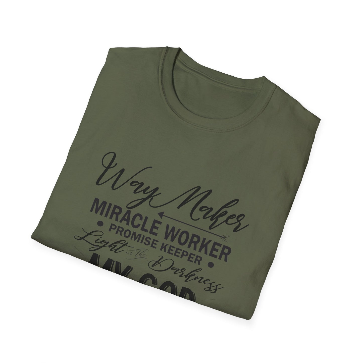 Christian Unisex T-Shirt - Way Maker Miracle Worker Promise Keeper Design