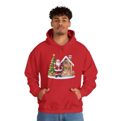Santa and the Gingerbread House Christmas Hoodie - Unisex