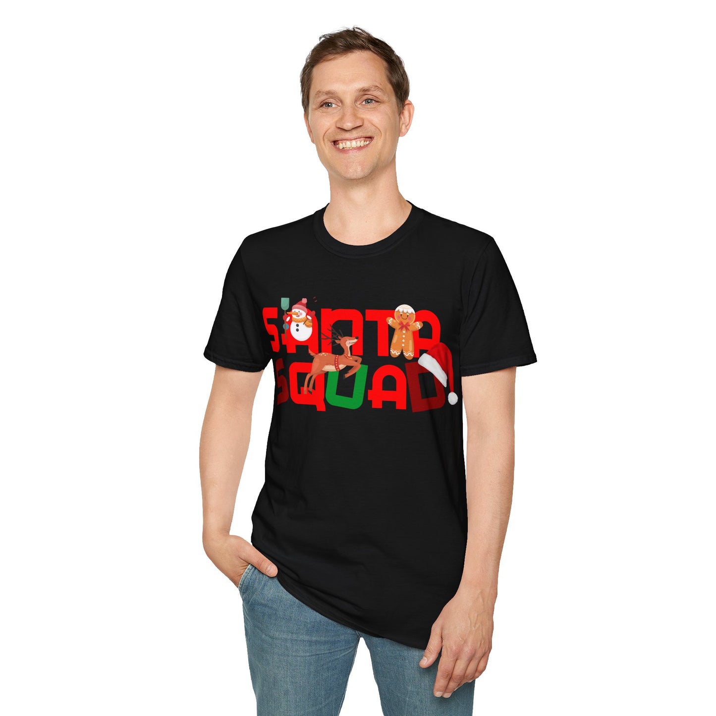 Christmas Unisex T-Shirt - Santa Squad Bold Design