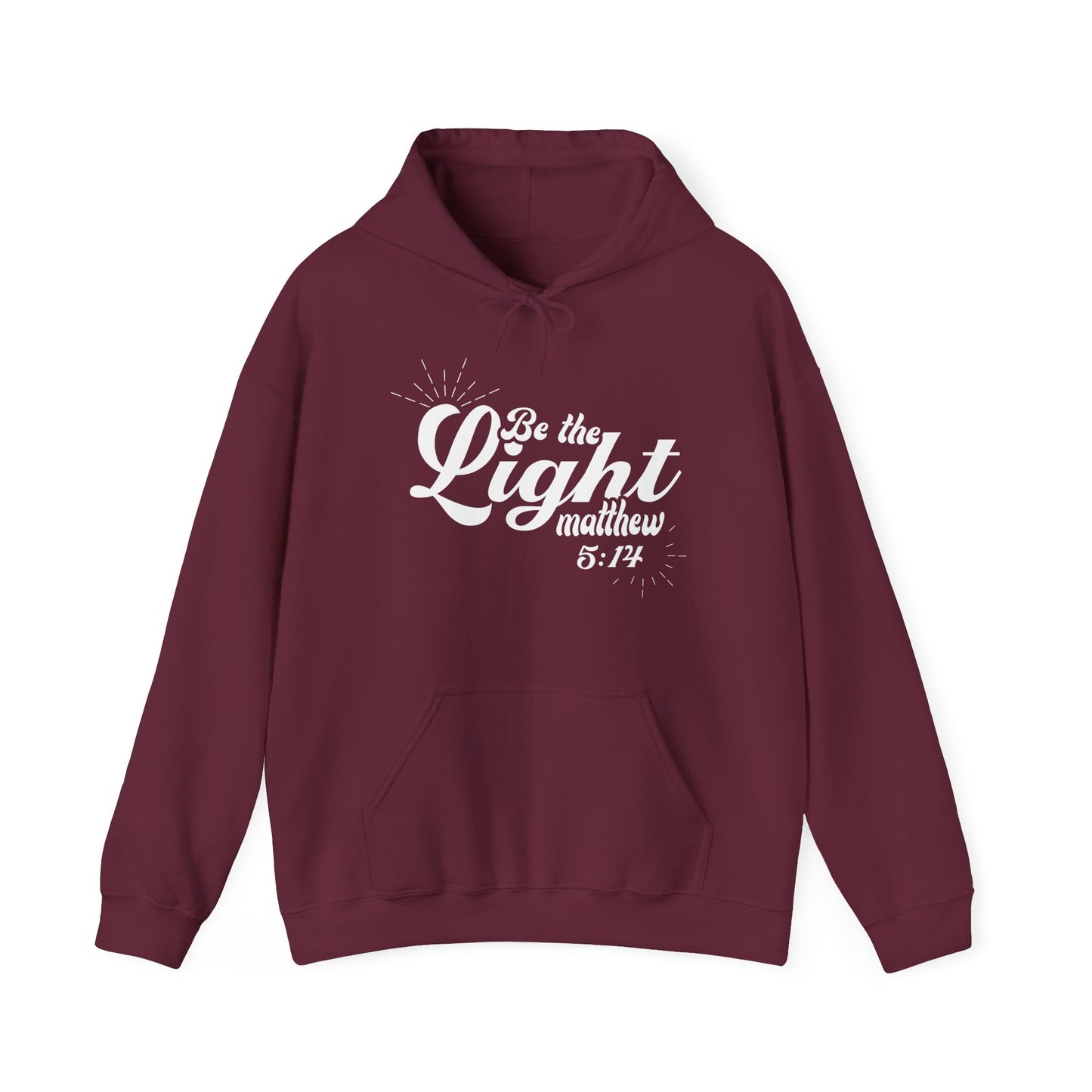 Christian Unisex Hooded Sweatshirt - Be The Light Verse Design